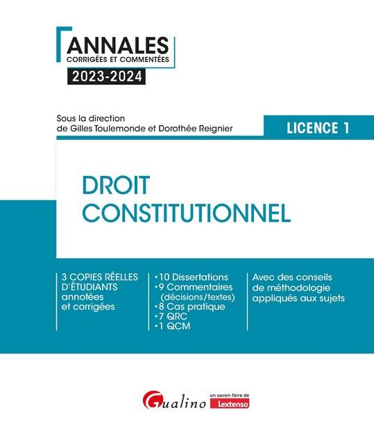 DROIT CONSTITUTIONNEL - L1 - 3 COPIES REELLES D'ETUDIANTS ANNOTEES ET CORRIGEES - 10 DISSERTATIONS -