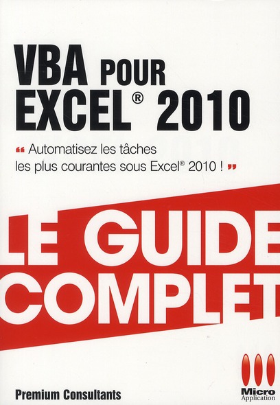 GUIDE COMPLET VBA POUR EXCEL 2010