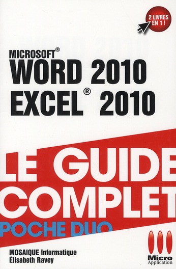 GUIDE CPLT POCHE DUO WORD 2010 EXCEL 2010
