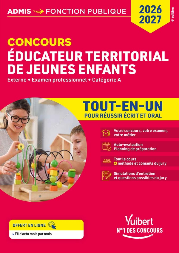 CONCOURS EDUCATEUR TERRITORIAL DE JEUNES ENFANTS - TOUT-EN-UN - CATEGORIE A - CONCOURS 2026-2027