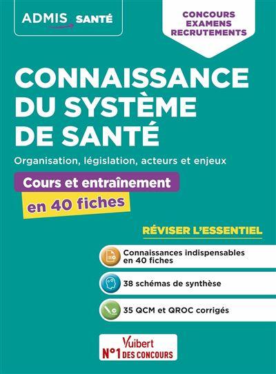 CONNAISSANCE DU SYSTEME DE SANTE - COURS ET ENTRAINEMENT EN 40 FICHES - ORGANISATION, LEGISLATION, A
