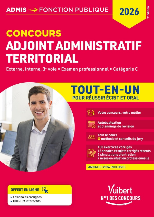 CONCOURS ADJOINT ADMINISTRATIF TERRITORIAL - CATEGORIE C - TOUT-EN-UN - CONCOURS EXTERNE, INTERNE, 3