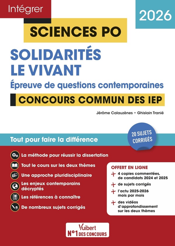 SCIENCES PO - QUESTIONS CONTEMPORAINES - SOLIDARITES + LE VIVANT - CONCOURS COMMUN DES IEP 2026 - 20