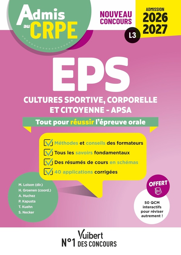 ADMIS AU CRPE 2026-2027 - EPREUVE ORALE D'ADMISSION L3 - EPS - CULTURES SPORTIVE, CORPORELLE ET CITO
