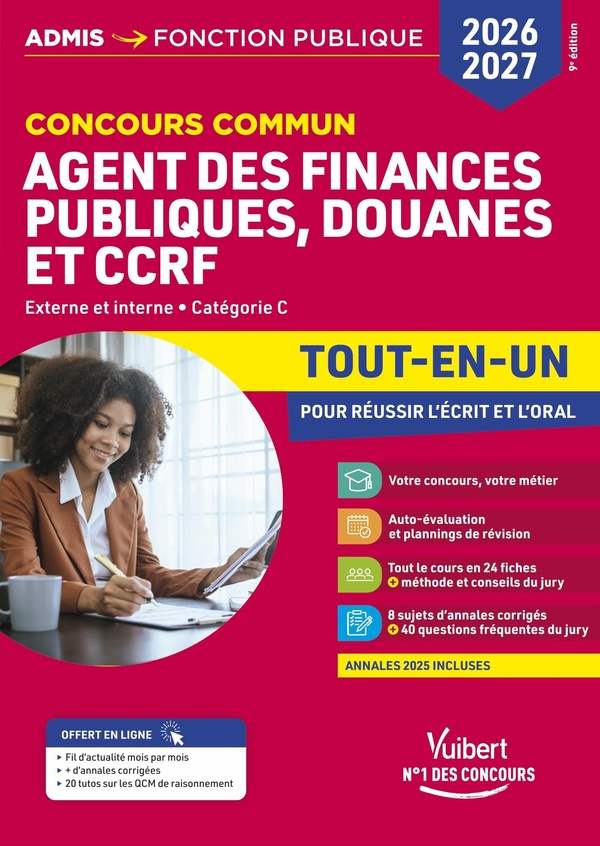 CONCOURS COMMUN AGENT DES FINANCES PUBLIQUES, DOUANES ET CCRF 2026-2027 - TOUT-EN-UN - EXTERNE ET IN