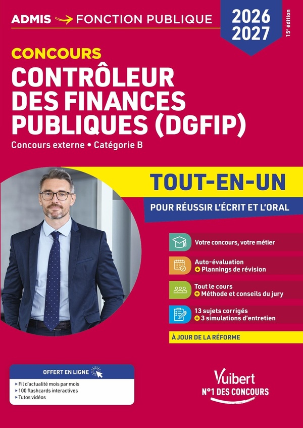 CONCOURS CONTROLEUR DES FINANCES PUBLIQUES (DGFIP) 2026-2027 - TOUT-EN-UN - EXTERNE - CATEGORIE B