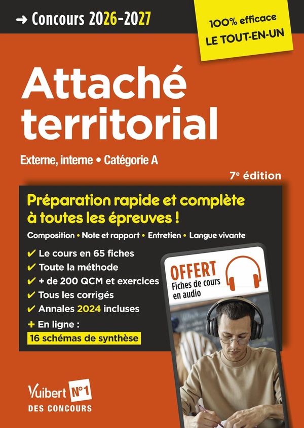 CONCOURS ATTACHE TERRITORIAL 2026-2027 - 100% EFFICACE - EXTERNE, INTERNE - CATEGORIE A