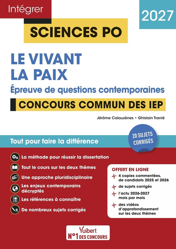 SCIENCES PO - QUESTIONS CONTEMPORAINES - THEME 2026 + THEME 2027 - CONCOURS COMMUN DES IEP 2027 - 20