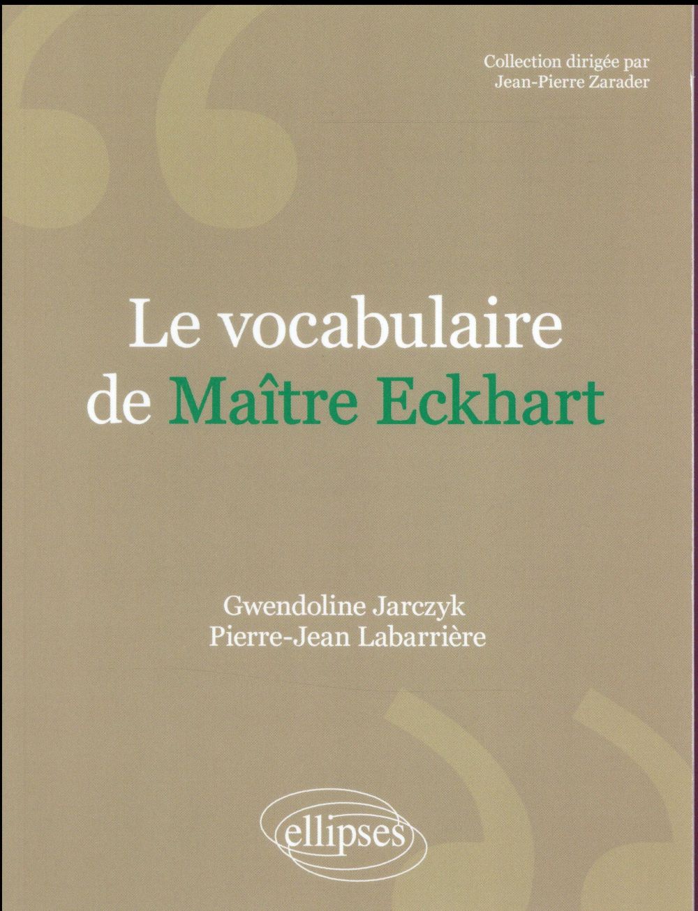 LE VOCABULAIRE DE MAITRE ECKHART