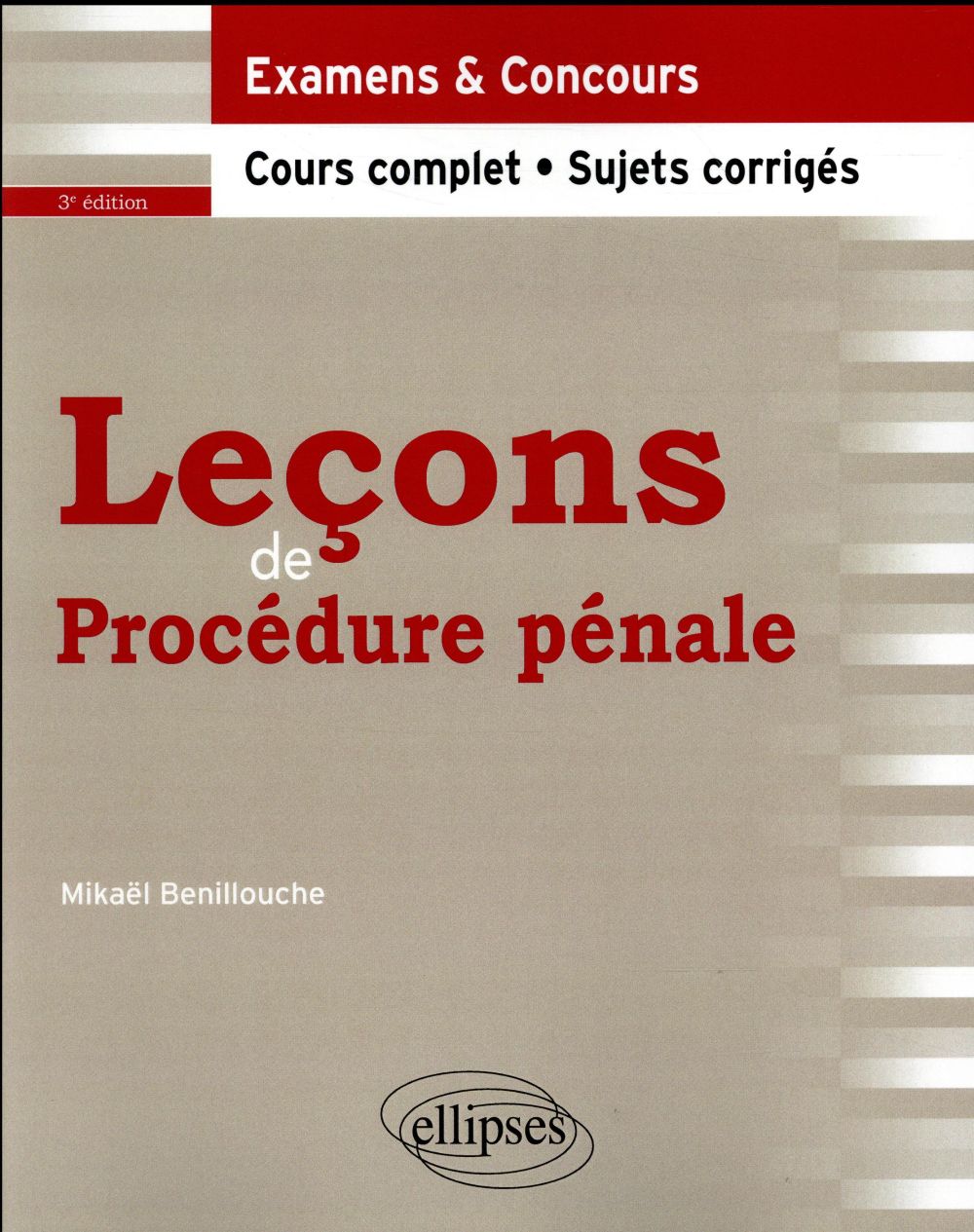 LECONS DE PROCEDURE PENALE - 3E EDITION