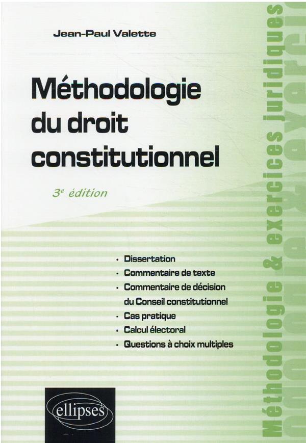 METHODOLOGIE DU DROIT CONSTITUTIONNEL