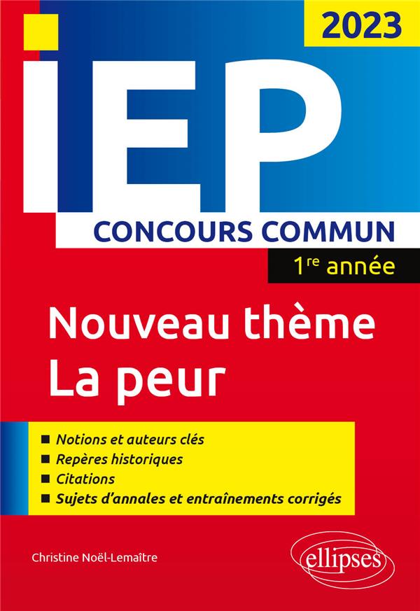 CONCOURS COMMUN IEP 2023. 1ERE ANNEE. - L'ALIMENTATION  / LA PEUR