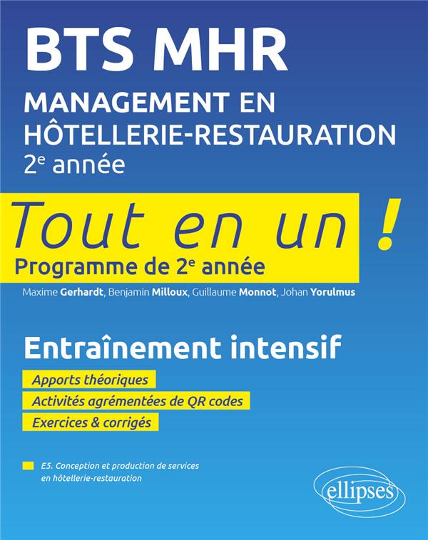 BTS MHR MANAGEMENT EN HOTELLERIE-RESTAURATION 2E ANNEE