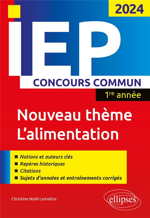 CONCOURS COMMUN IEP 2024 - 1ERE ANNEE LE CORPS / L'ALIMENTATION