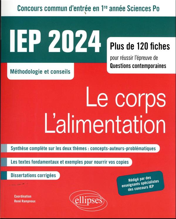 CONCOURS COMMUN IEP 2024 - 1ERE ANNEE LE CORPS / L'ALIMENTATION