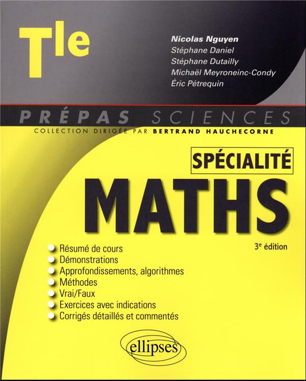 SPECIALITE MATHEMATIQUES - TERMINALE