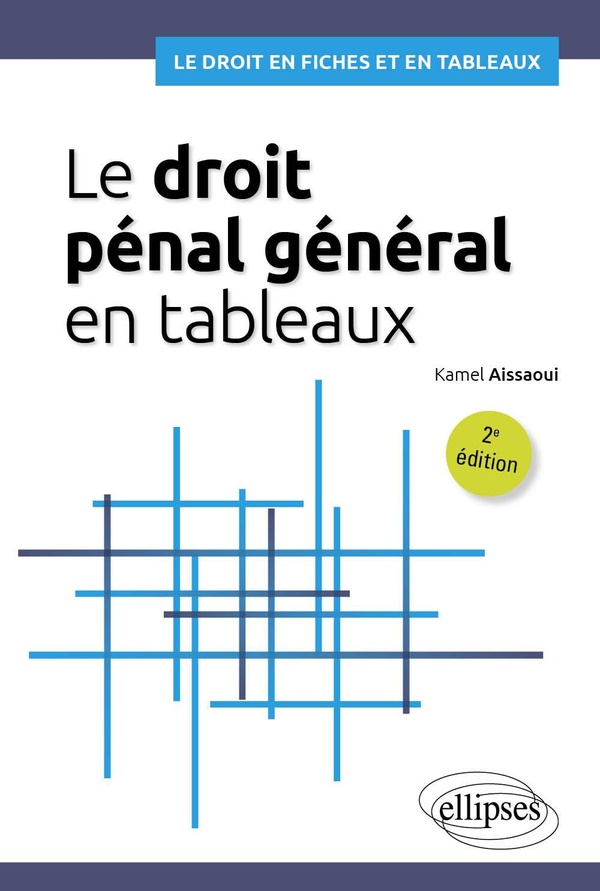 LE DROIT PENAL GENERAL EN TABLEAUX - A JOUR AU 1ER AVRIL 2024