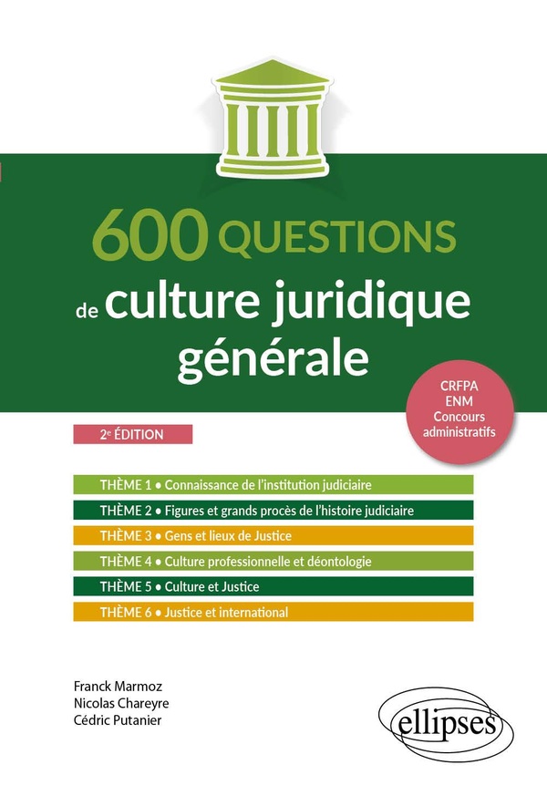 600 QUESTIONS DE CULTURE JURIDIQUE GENERALE - A JOUR AU 1ER OCTOBRE 2024