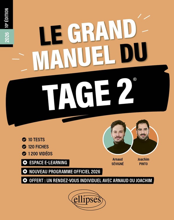 LE GRAND MANUEL DU TAGE 2 - 10 TESTS BLANCS + 120 FICHES DE COURS + 1200 VIDEOS