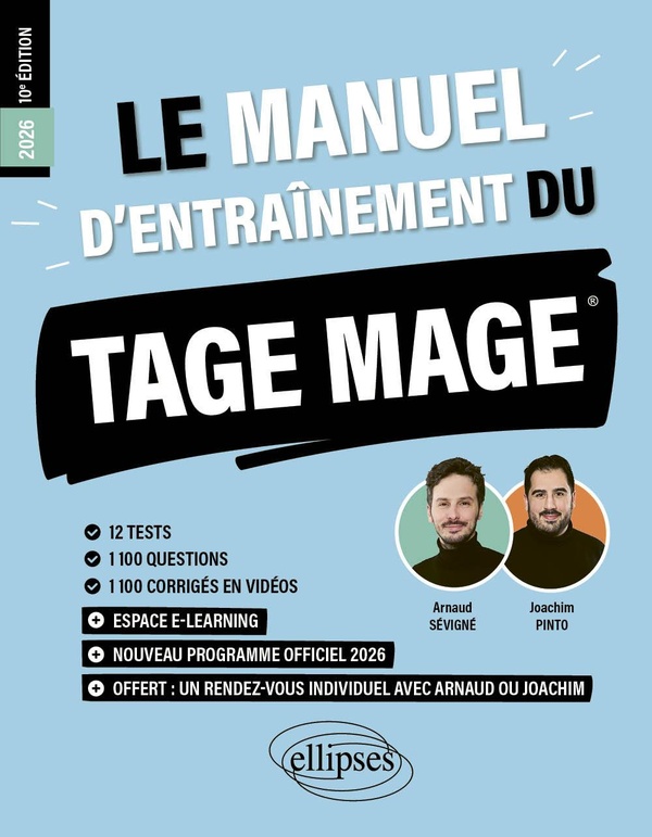 LE MANUEL D'ENTRAINEMENT DU TAGE MAGE - 12 TESTS BLANCS + 1100 QUESTIONS + 1100 VIDEOS