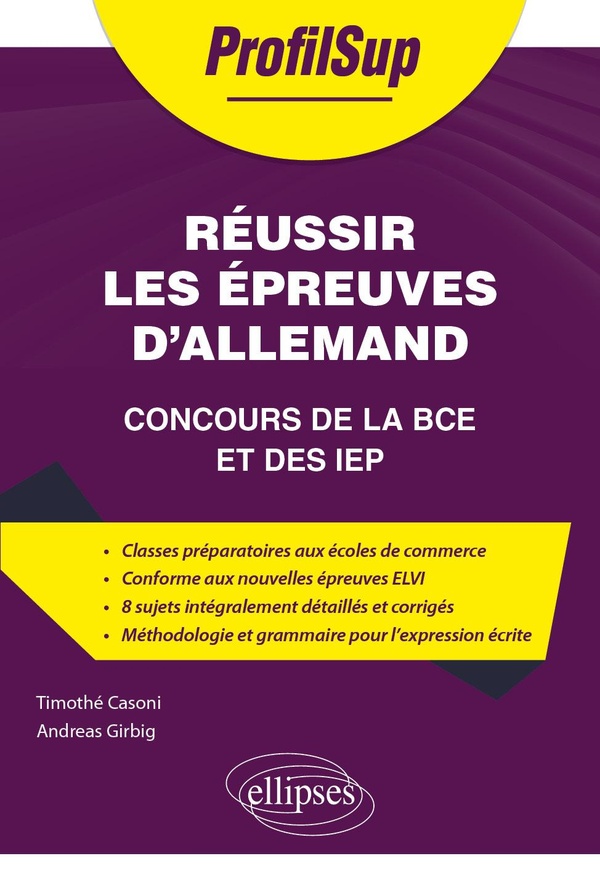 REUSSIR LES EPREUVES D'ALLEMAND - CONCOURS DE LA BCE ET DES IEP