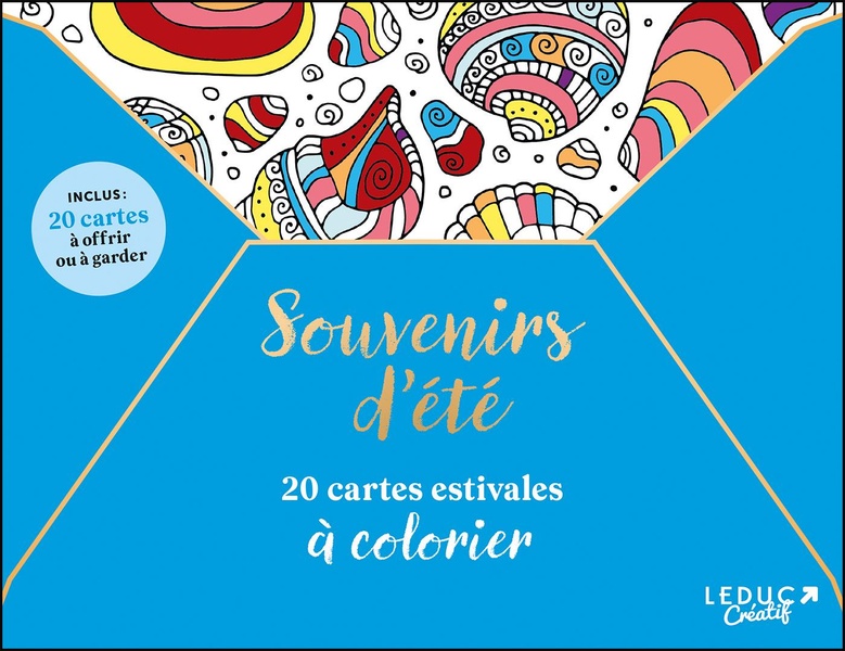 SOUVENIRS D'ETE : 20 CARTES ESTIVALES A COLORIER