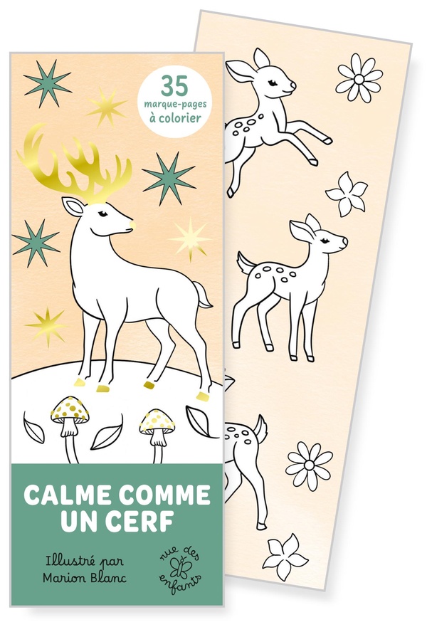 MARQUE-PAGES - CALME COMME UN CERF - 35 MARQUE-PAGES A COLORIER