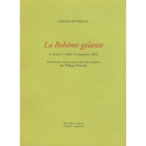 NERVAL GERARD DE, LA BOHEME GALANTE