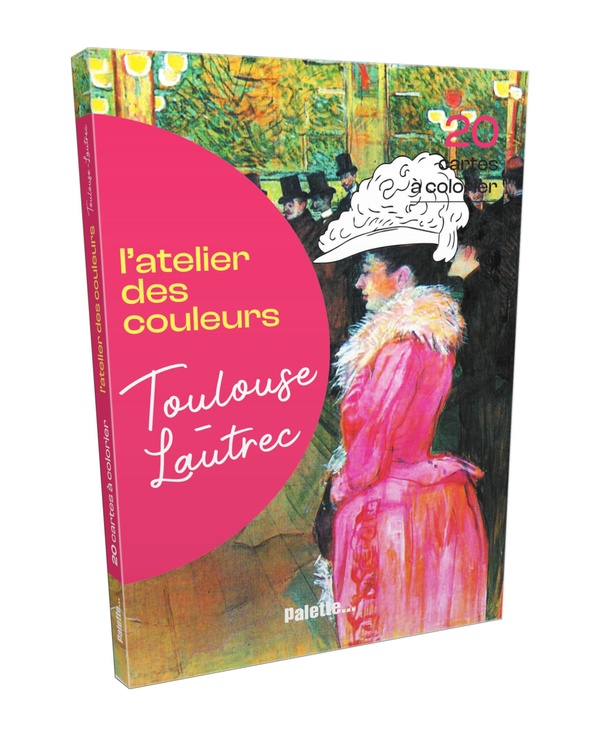 L'ATELIER DES COULEURS - TOULOUSE-LAUTREC - 20 CARTES A COLORIER