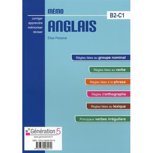 MEMO ANGLAIS B2-C1 (CLASSES PREPAS / ENS. SUPERIEUR) - EDITION 2016