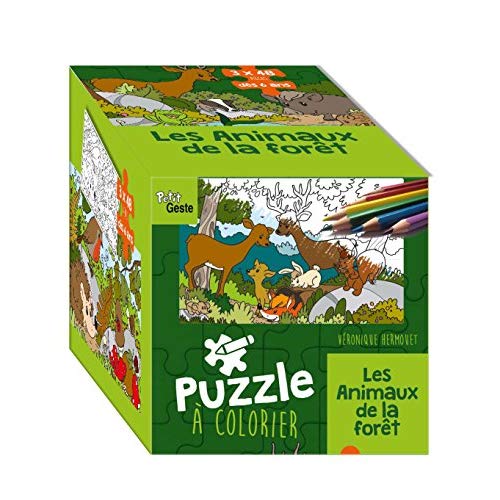 PUZZLE A COLORIER - LES ANIMAUX DE LA FORET