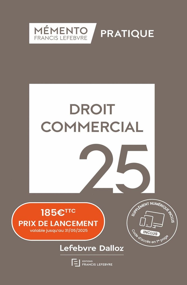 MEMENTO DROIT COMMERCIAL 2025