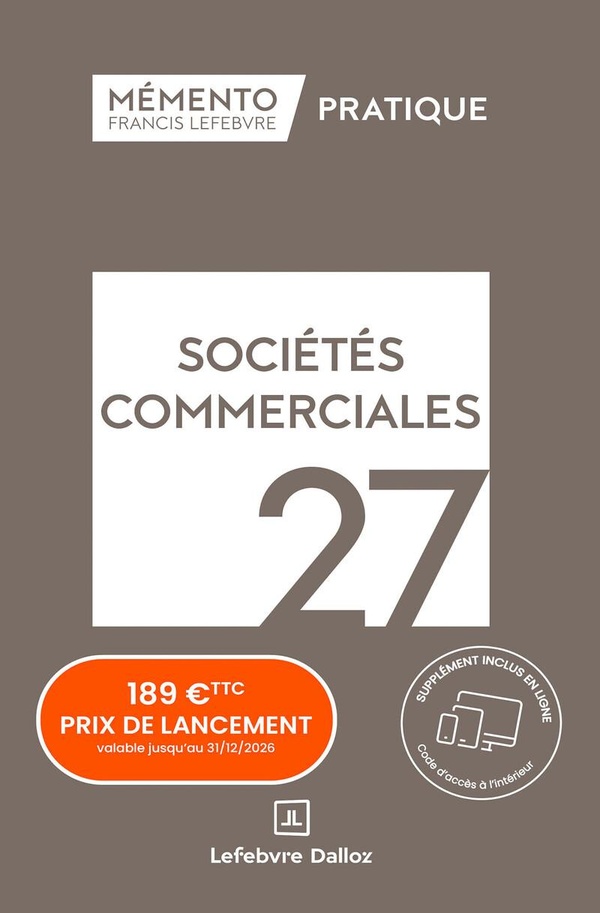 MEMENTO SOCIETES COMMERCIALES 2027
