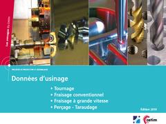 DONNEES D'USINAGE (REF : 3D92) ED. 2018