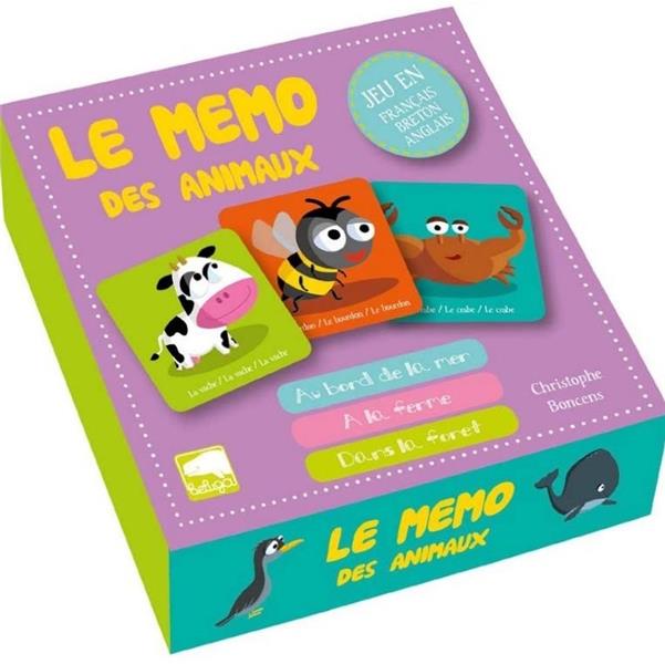 LE MEMO DES ANIMAUX - JEU TRILINGUE (FRANCAIS-BRETON-ANGLAIS)