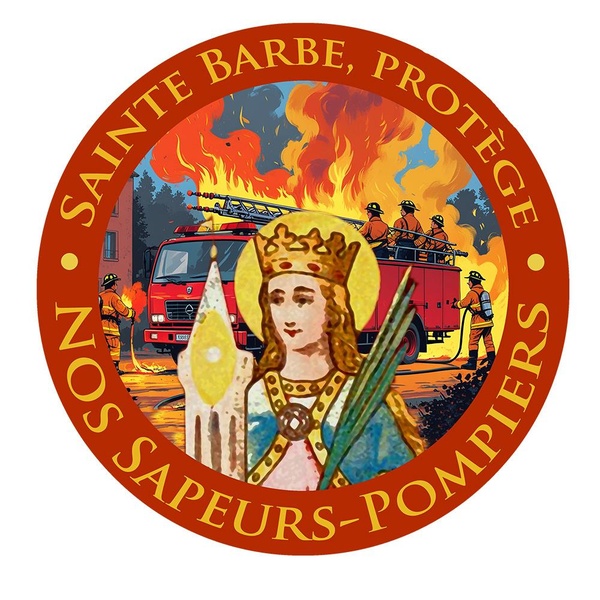 AUTOCOLLANT POMPIERS - SAINTE BARBE PATRONNE DES SAPEURS