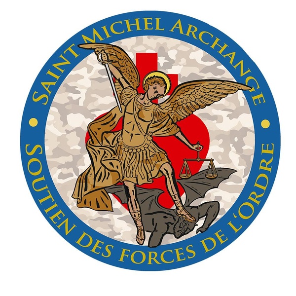 AUTOCOLLANT SOUTIEN DES FORCES DE L'ORDRE - ST MICHEL PATRON DES POLICIERS ET SOLDATS