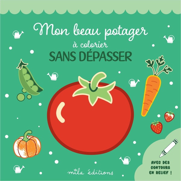 MON BEAU POTAGER A COLORIER SANS DEPASSER - AVEC DES CONTOURS EN RELIEF PAILLETES !