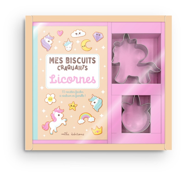 COFFRET - MES BISCUITS CRAQUANTS LICORNES - 15 RECETTES FACILES A REALISER EN FAMILLE !
