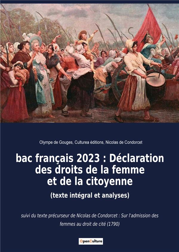 BAC FRANCAIS 2023 DECLARATION DES DROITS DE LA FEMME ET DE LA CITOYENNE TEXTE IN - SUIVI DU TEXTE PR
