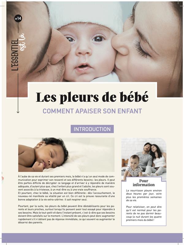LES PLEURS DE BEBE : COMMENT APAISER SON ENFANT