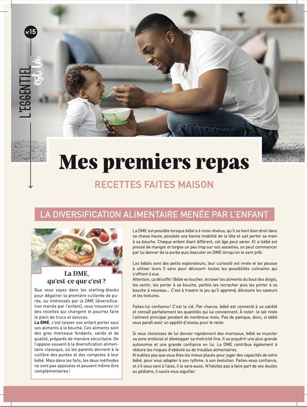 MES PREMIERS REPAS : RECETTES FAITES MAISON - LA DIVERSIFICATION ALIMENTAIRE MENEE PAR L'ENFANT