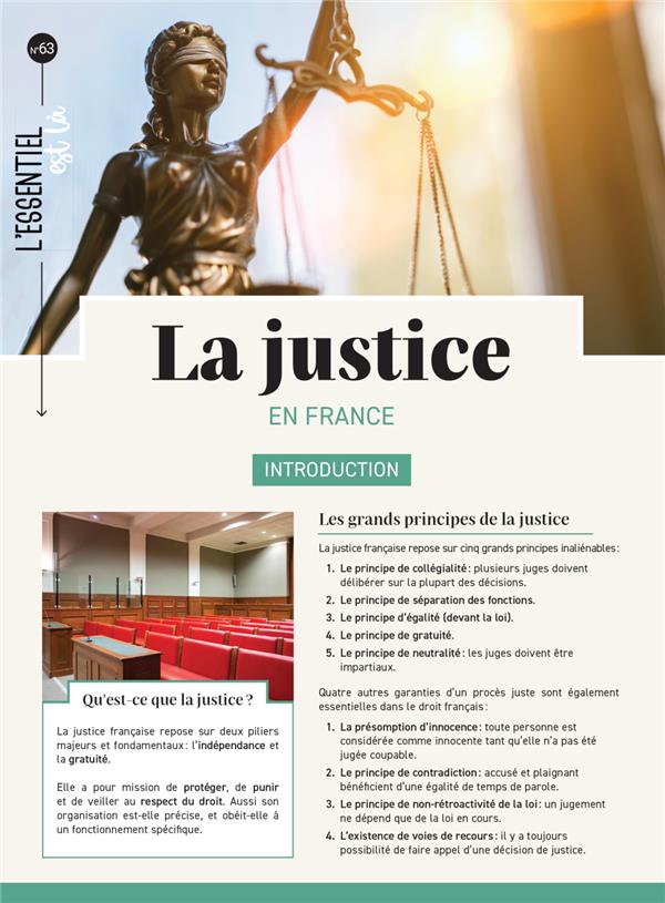 LA JUSTICE EN FRANCE - DEPLIANT