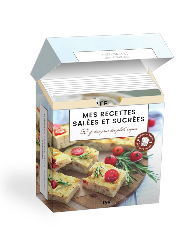 COFFRET - MES RECETTES SALEES ET SUCREES - 50 FICHES POUR DES PLATS EXQUIS