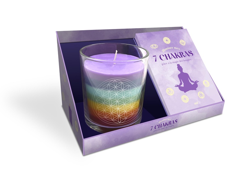 COFFRET BOUGIE - ILLUMINER MES 7 CHAKRAS - GRACE A LA MAGIE DES BOUGIES
