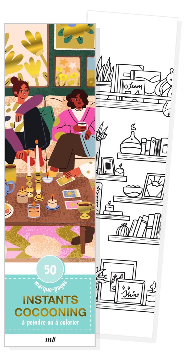 MARQUE-PAGES - INSTANT COCOONING - 50 MARQUE-PAGES A PEINDRE OU A COLORIER
