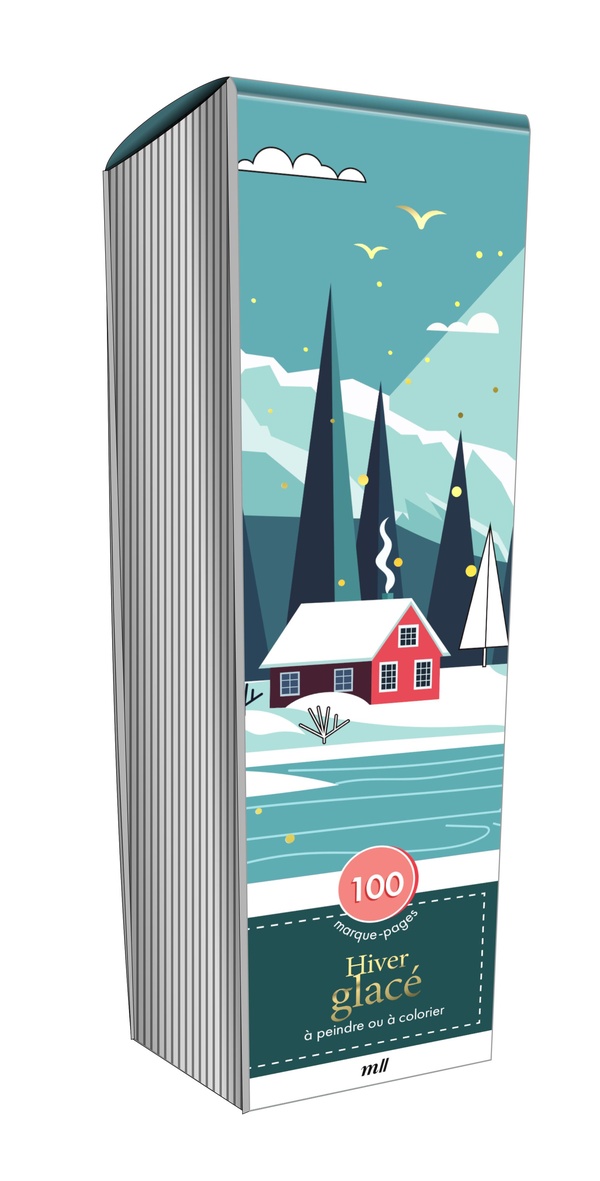 MARQUE-PAGES - HIVER GLACE - EDITION PREMIUM - 100 MARQUE-PAGES A PEINDRE OU A COLORIER