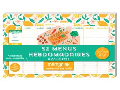 BLOC AIMANTE DE 52 MENUS HEBDOMADAIRES A COMPLETER MEMONIAK