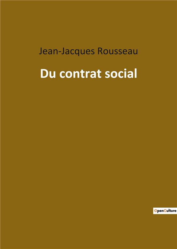 DU CONTRAT SOCIAL