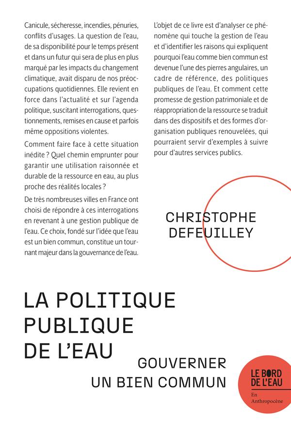 LA POLITIQUE PUBLIQUE DE L EAU - GOUVERNER UN BIEN COMMUN